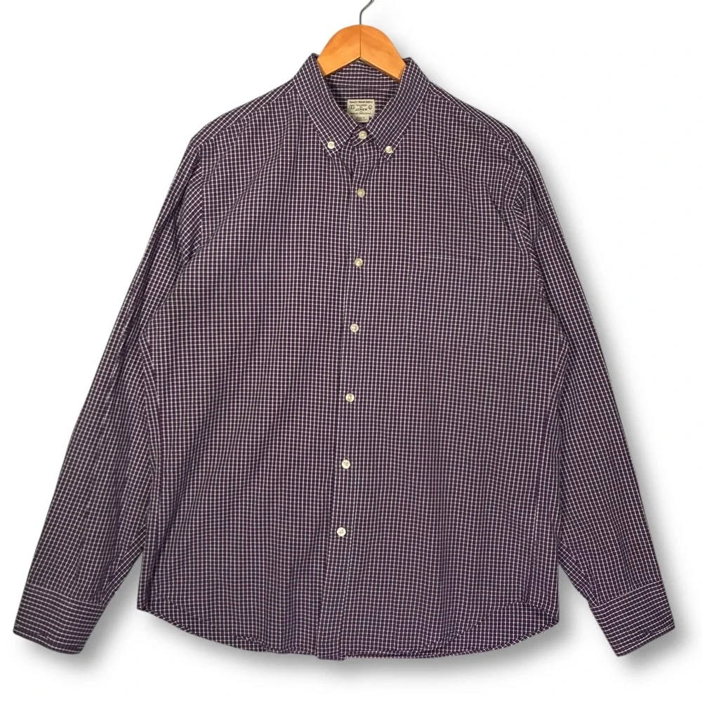J. Crew Classic Fit‎ Plaid Button Down Shirt Long Sleeve Cotton Men's L